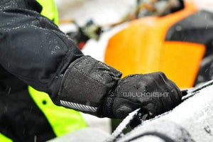 Planet Gates 100% Waterproof Gloves Motorcycle Protective ATV Riding Winter Black Genuine Leather Gloves