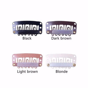 Planet Gates 1000 pcs/lot 32mm U Shape Snap Metal Clips With Silicone Back For Clip In Hair Extensions/Weft/Wig