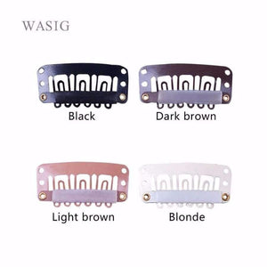 Planet Gates 1000 pcs/lot 32mm U Shape Snap Metal Clips With Silicone Back For Clip In Hair Extensions/Weft/Wig