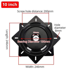 Planet Gates 100001025 10inch Swivel Chair Plate Fishing Marine Seat Swivel Plate 360 Degree Furniture Rotary Full Solid Steel Ball Bearing Rotating