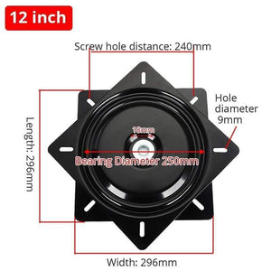 Planet Gates 100001025 12inch Swivel Chair Plate Fishing Marine Seat Swivel Plate 360 Degree Furniture Rotary Full Solid Steel Ball Bearing Rotating