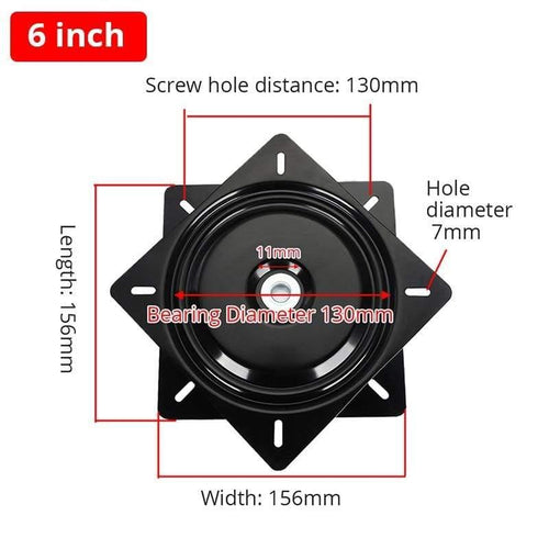 Planet Gates 100001025 6inch Swivel Chair Plate Fishing Marine Seat Swivel Plate 360 Degree Furniture Rotary Full Solid Steel Ball Bearing Rotating