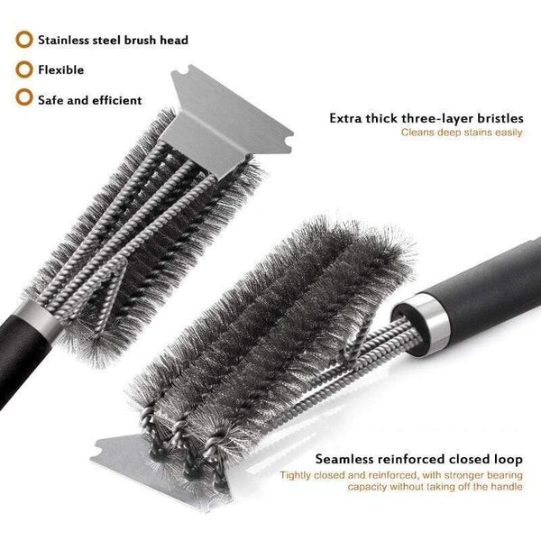 Planet Gates 100001789 Grill Brush And Scraper,BBQ Cleaner Perfect Tools For All Grill Types Including Weber Ideal Barbecue Gadgets Accessories Brushes
