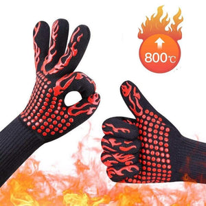 Planet Gates 100001798 A 1Pair 2hand Bakewere Oven Mitts Gloves BBQ Silicon Glove High Temperature Anti-Scalding 500 Degree Insulation Barbecue Microwave