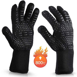 Planet Gates 100001798 F 1Pair 2hand Bakewere Oven Mitts Gloves BBQ Silicon Glove High Temperature Anti-Scalding 500 Degree Insulation Barbecue Microwave
