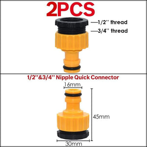 Planet Gates 100001834 05KSL01-044-2PCS Garden Tap Adapters Quick Connectors 1/2" 3/4"  Drip Irrigation Water Splitters Female Thread Male Nipple Joint 1/4" Hose