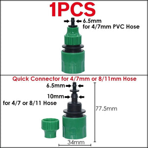 Planet Gates 100001834 05KSL01-168-1PCS Garden Tap Adapters Quick Connectors 1/2" 3/4"  Drip Irrigation Water Splitters Female Thread Male Nipple Joint 1/4" Hose