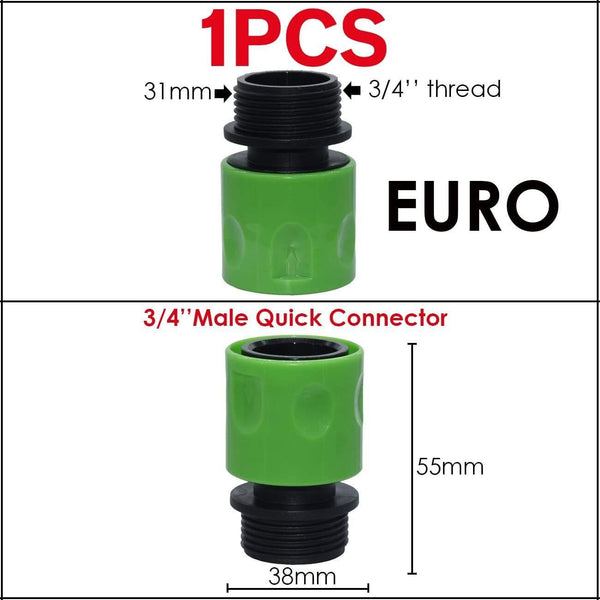 Planet Gates 100001834 05KSL01-184-EURO-M Garden Tap Adapters Quick Connectors 1/2" 3/4"  Drip Irrigation Water Splitters Female Thread Male Nipple Joint 1/4" Hose