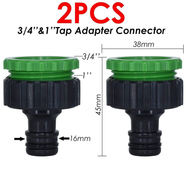 Planet Gates 100001834 05KSL01-203-2PCS Garden Tap Adapters Quick Connectors 1/2" 3/4"  Drip Irrigation Water Splitters Female Thread Male Nipple Joint 1/4" Hose