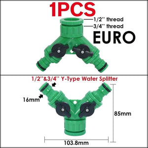 Planet Gates 100001834 05KSL01-207-EURO Garden Tap Adapters Quick Connectors 1/2" 3/4"  Drip Irrigation Water Splitters Female Thread Male Nipple Joint 1/4" Hose