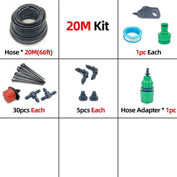 Planet Gates 100001834 20M kit 10-50M Micro Drip Irrigation System Watering Kit Smart Garden Watering System Automatic Plant Garden Watering System Green House