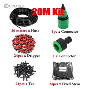 Planet Gates 100001834 20m Kit 50M-5M DIY Drip Irrigation System Automatic Watering Garden Hose Micro Drip Watering Kits With Adjustable Drippers
