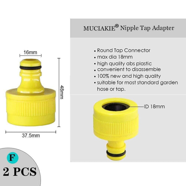 Planet Gates 100001834 2PCS x F Variety Style Garden Tap 1/2" 3/4" Male Female Thread Nipple Joint 1/4" Hose Quick Connector Irrigation Water Splitters