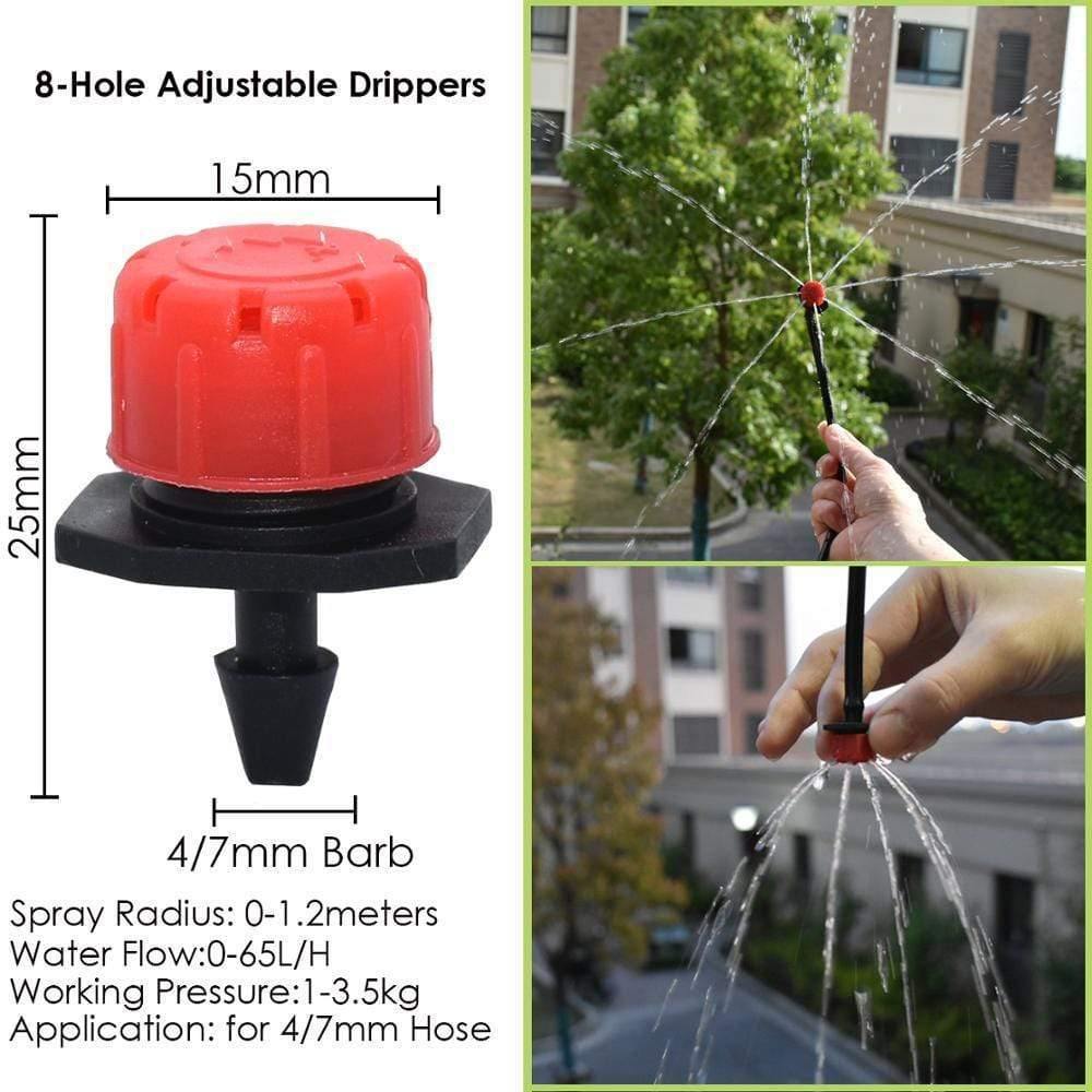 Planet Gates 100001834 30-500PCS Adjustable 1/4 Irrigation Misting Dripper Sprinkler Emitter Micro Drip Garden Watering Tool Balcony Yard Greenhouse