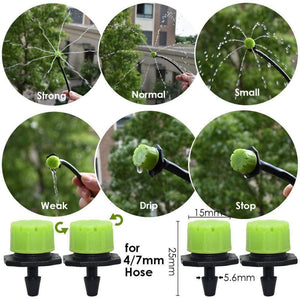Planet Gates 100001834 30-800X Garden 4/7MM Adjustable Micro Nozzle Drip Irrigation System 1/4'' Watering Sprinkler Anti-clogging Emitter Dripper