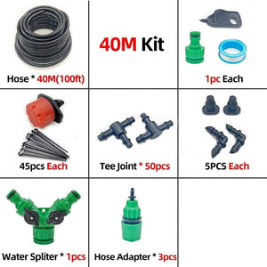 Planet Gates 100001834 40M kit 10-50M Micro Drip Irrigation System Watering Kit Smart Garden Watering System Automatic Plant Garden Watering System Green House