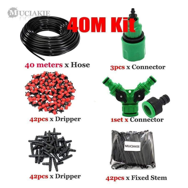 Planet Gates 100001834 40m Kit 50M-5M DIY Drip Irrigation System Automatic Watering Garden Hose Micro Drip Watering Kits With Adjustable Drippers