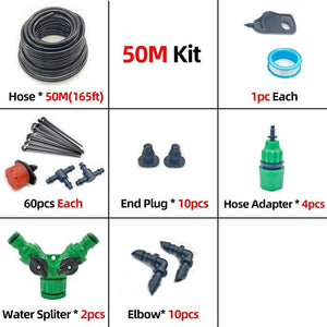 Planet Gates 100001834 50M kit 10-50M Micro Drip Irrigation System Watering Kit Smart Garden Watering System Automatic Plant Garden Watering System Green House
