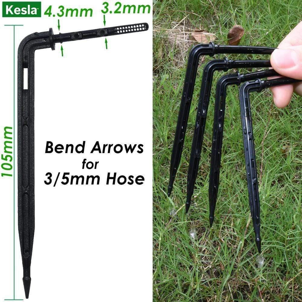 Planet Gates 100001834 50PCS Bend Arrow Dripper Micro Drip Irrigation Kit Emitters For 3/5mm Hose Garden Watering Saving Micro Dripper Greenhouse