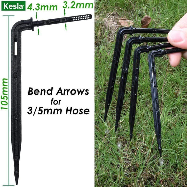 Planet Gates 100001834 50PCS Bend Arrow Dripper Micro Drip Irrigation Kit Emitters For 3/5mm Hose Garden Watering Saving Micro Dripper Greenhouse