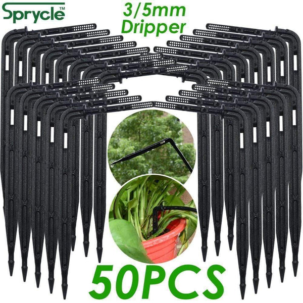 Planet Gates 100001834 50X Bend Arrow Dripper 1/8'' Micro Drip Irrigation Kit Emitter For 3/5mm Hose Garden Watering Saving Dropper Greenhouse