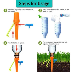 Planet Gates 100001834 72/36/24/6pcs Auto Drip Irrigation System Automatic Watering Spike Garden Plants Flower Indoor Outdoor Waterers Bottle Dripper