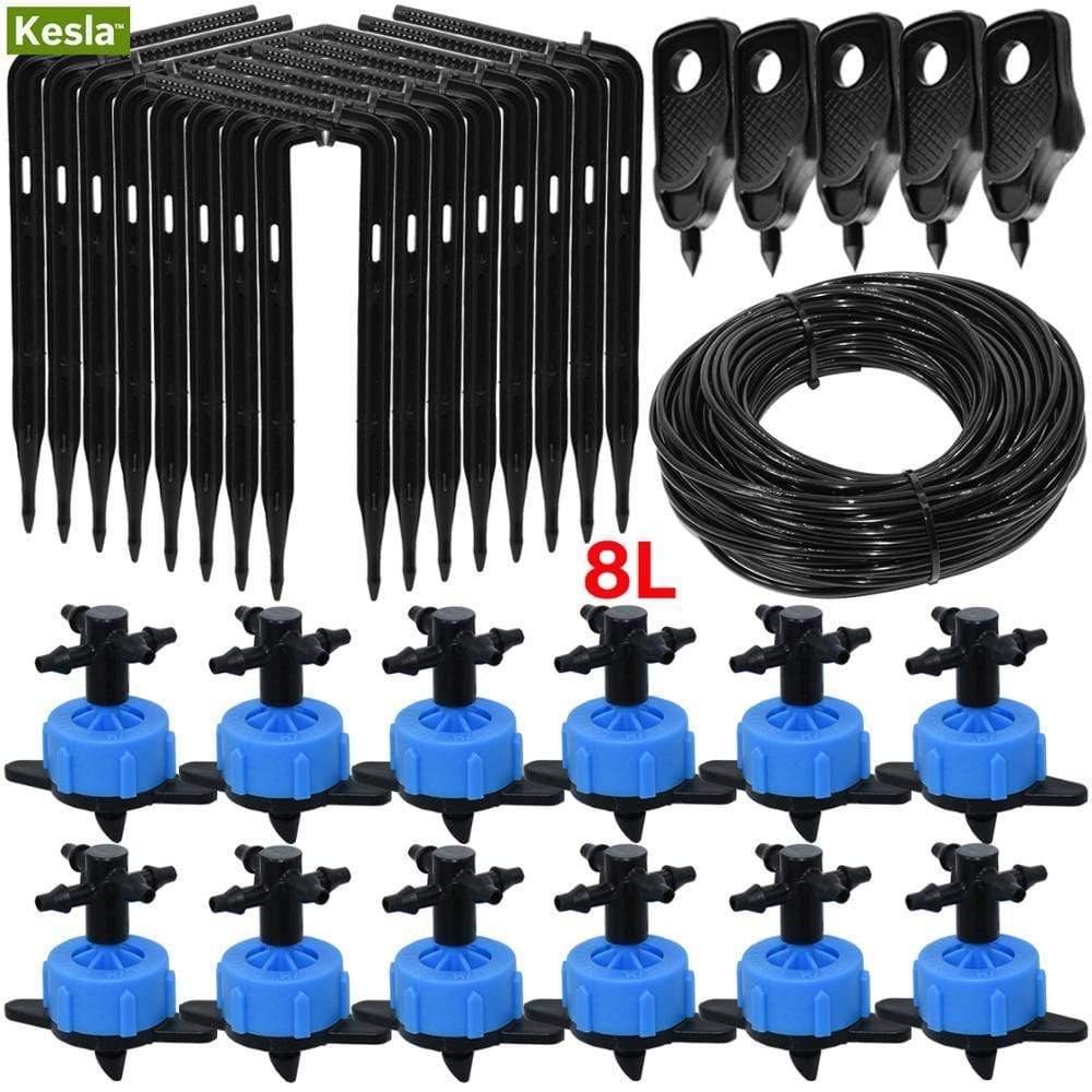 Planet Gates 100001834 8L Greenhouse Drip Irrigation 4-way Bend Drip Arrow Kit 3/5mm Hose Garden Irrigation System  Watering Kit 5-50 Set