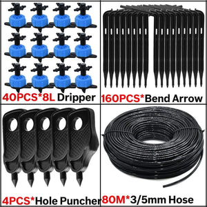Planet Gates 100001834 8L Greenhouse Drip Irrigation 4-way Bend Drip Arrow Kit 3/5mm Hose Garden Irrigation System  Watering Kit 5-50 Set