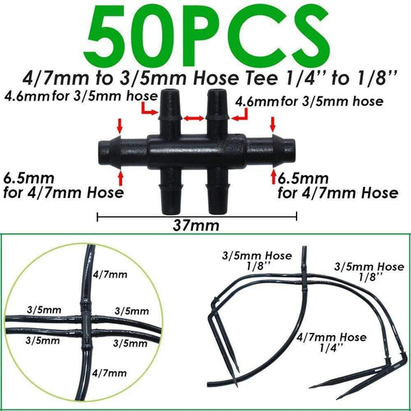 Planet Gates 100001834 A01SPL11-020-50PCS 50X Bend Arrow Dripper 1/8'' Micro Drip Irrigation Kit Emitter For 3/5mm Hose Garden Watering Saving Dropper Greenhouse