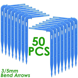 Planet Gates 100001834 A01SPL11-038-50PCS 50X Bend Arrow Dripper 1/8'' Micro Drip Irrigation Kit Emitter For 3/5mm Hose Garden Watering Saving Dropper Greenhouse
