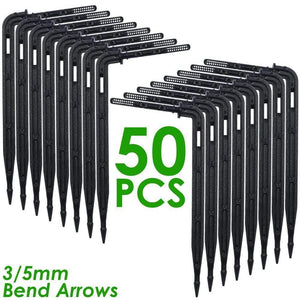 Planet Gates 100001834 A01SPL11-039-50PCS 50X Bend Arrow Dripper 1/8'' Micro Drip Irrigation Kit Emitter For 3/5mm Hose Garden Watering Saving Dropper Greenhouse