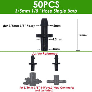 Planet Gates 100001834 C01SPL11-128-50PCS 50X Bend Arrow Dripper 1/8'' Micro Drip Irrigation Kit Emitter For 3/5mm Hose Garden Watering Saving Dropper Greenhouse