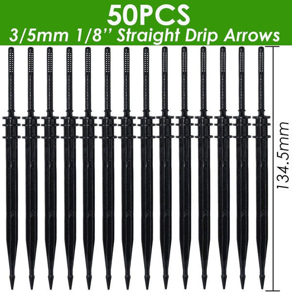 Planet Gates 100001834 C01SPL11-130-50PCS 50X Bend Arrow Dripper 1/8'' Micro Drip Irrigation Kit Emitter For 3/5mm Hose Garden Watering Saving Dropper Greenhouse