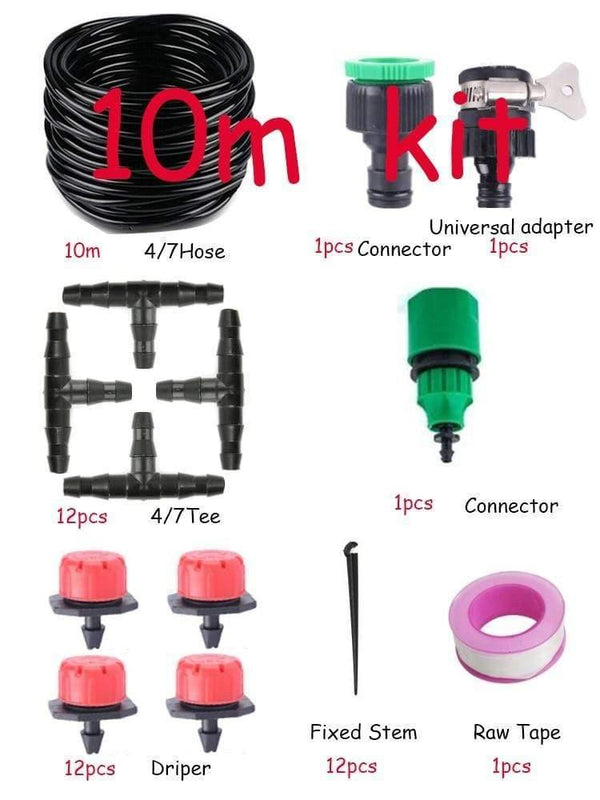 Planet Gates 100001834 DIY Automatic Irrigation System, Garden Watering Hose, Micro Drip Irrigation Kit With Adjustable Dripper, Spray Cooling System