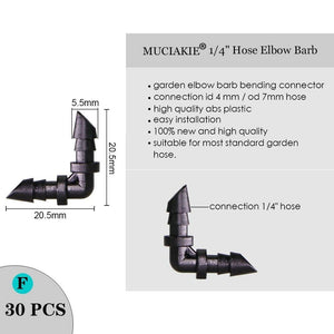 Planet Gates 100001834 F Sprinkler Irrigation 1/4 Inch Barb Tee Single Double Barb Barbed Water Pipe Connectors For 4/7mm Hose Garden Fitting
