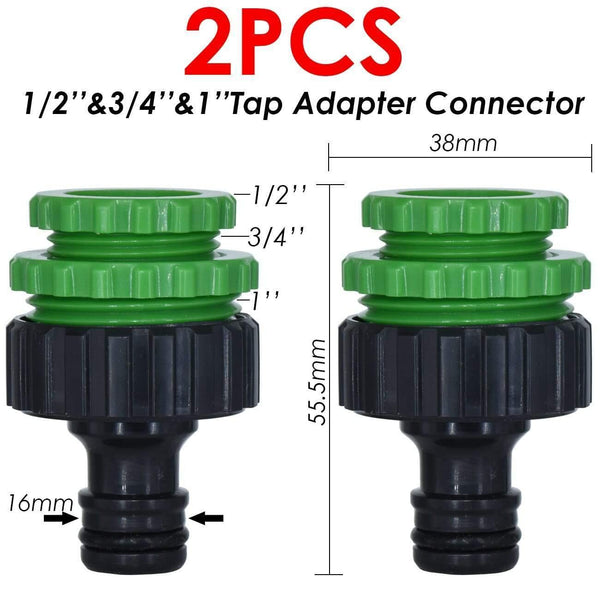 Planet Gates 100001834 Garden Tap Adapters Quick Connectors 1/2" 3/4"  Drip Irrigation Water Splitters Female Thread Male Nipple Joint 1/4" Hose