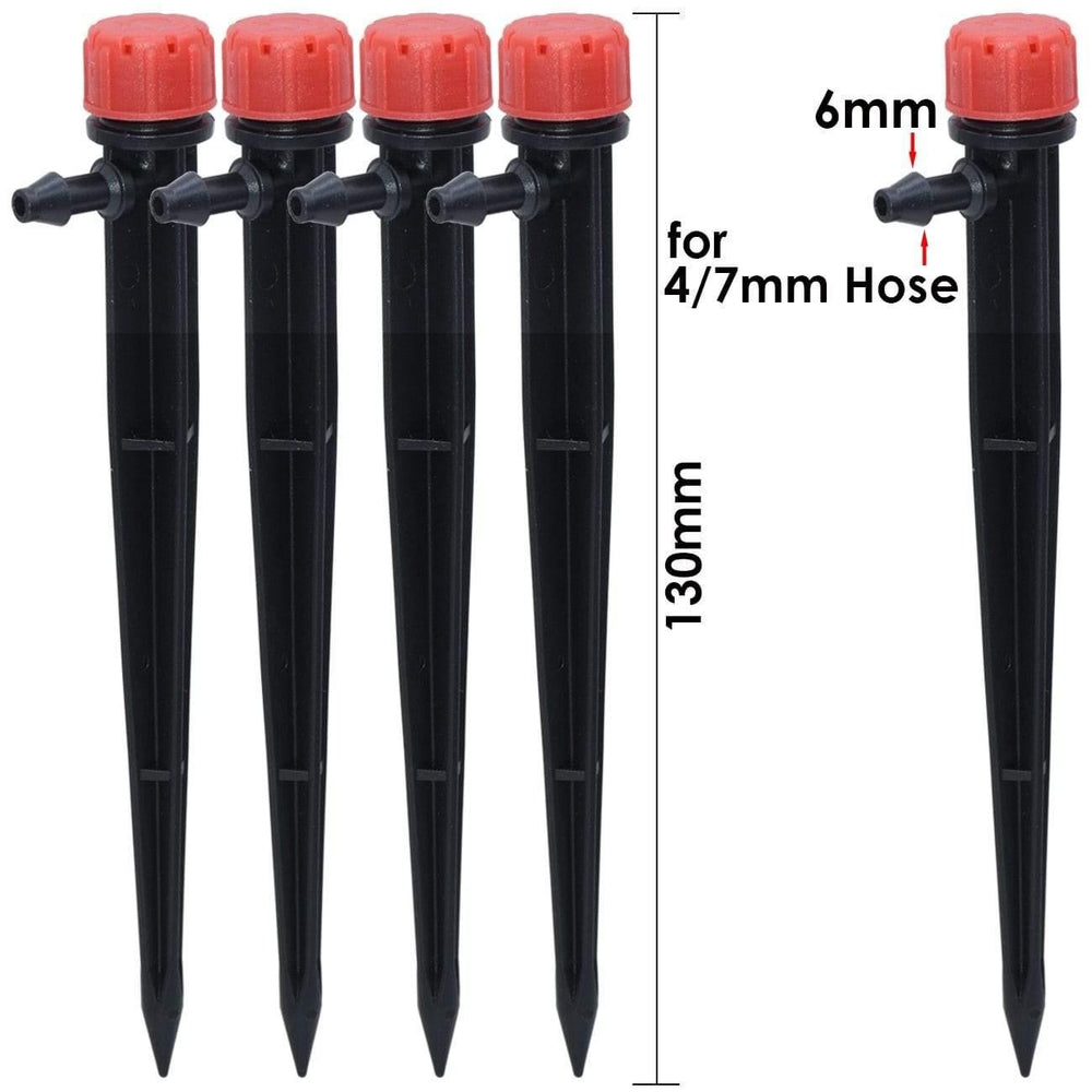 Planet Gates 100001834 Garden Watering Drip Irrigation Adjustable Sprinkler 360 Degree Dripper Inserting Ground Fit 4/7mm Hose Greenhouses Yard