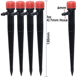 Planet Gates 100001834 Garden Watering Drip Irrigation Adjustable Sprinkler 360 Degree Dripper Inserting Ground Fit 4/7mm Hose Greenhouses Yard