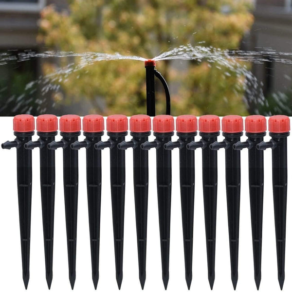 Planet Gates 100001834 Garden Watering Drip Irrigation Adjustable Sprinkler 360 Degree Dripper Inserting Ground Fit 4/7mm Hose Greenhouses Yard