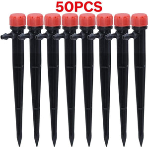 Planet Gates 100001834 Garden Watering Drip Irrigation Adjustable Sprinkler 360 Degree Dripper Inserting Ground Fit 4/7mm Hose Greenhouses Yard