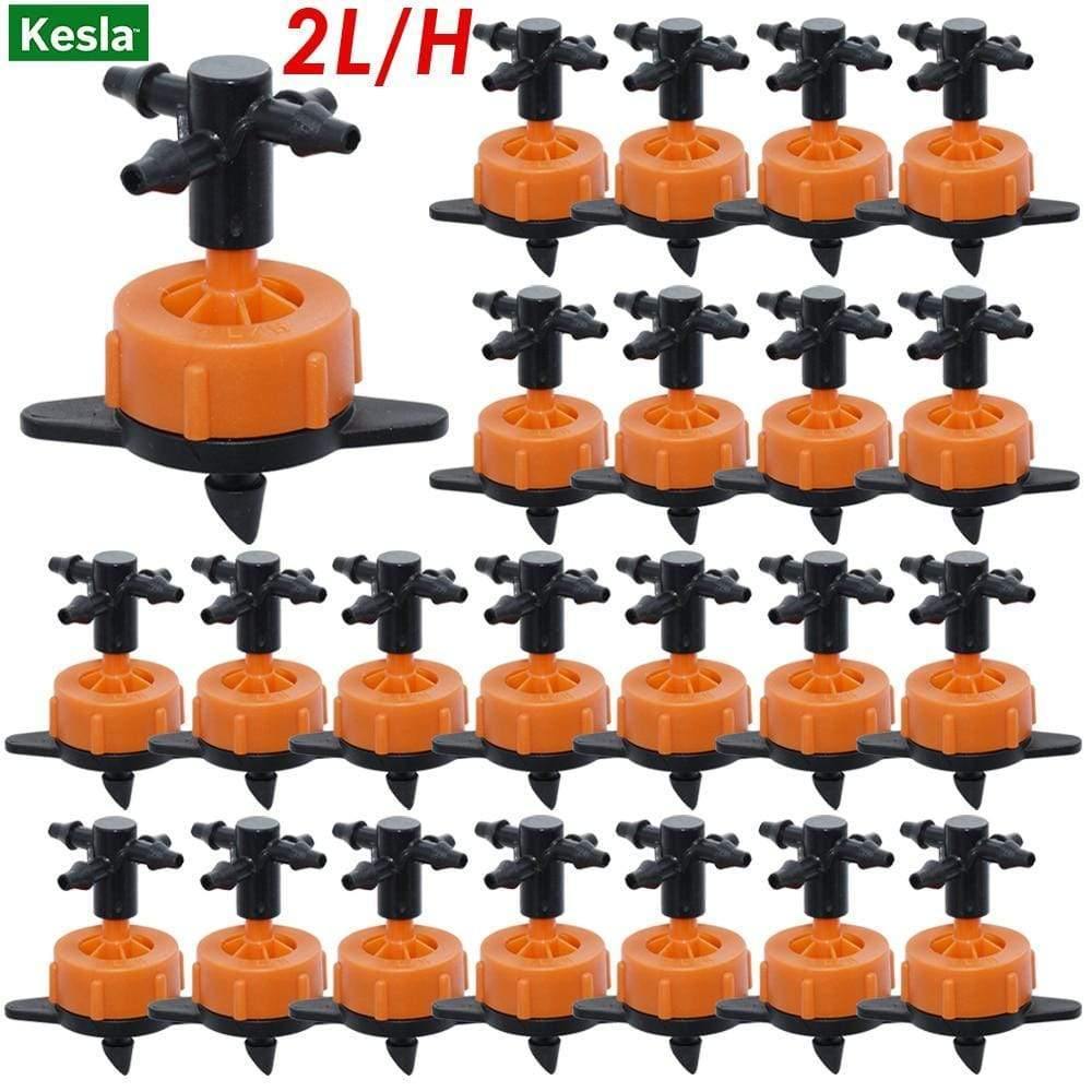Planet Gates 100001834 Irrigation 2L/4L/8L Steady Flow Dripper With 4-way Cross Connector Agriculture Drip Water Irrigation Drip Arrow Connector 20Sets