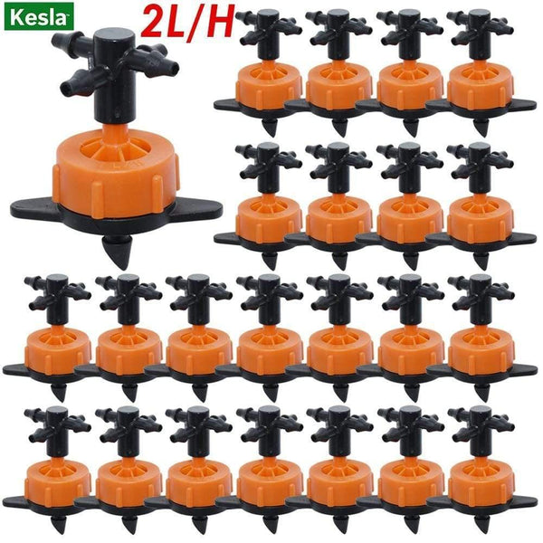 Planet Gates 100001834 Irrigation 2L/4L/8L Steady Flow Dripper With 4-way Cross Connector Agriculture Drip Water Irrigation Drip Arrow Connector 20Sets