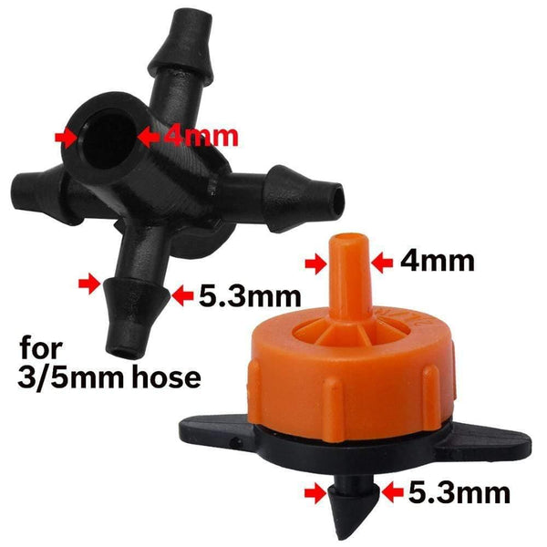 Planet Gates 100001834 Irrigation 2L/4L/8L Steady Flow Dripper With 4-way Cross Connector Agriculture Drip Water Irrigation Drip Arrow Connector 20Sets