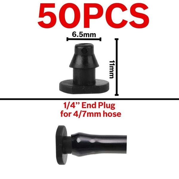 Planet Gates 100001834 KSL01-181-50PCS Garden Water Connector Drip Irrigation For 1/4'' & 1/8'' Tubing Hose Accessories Joint Barbed Tees Cross Eng Plug Adaptors