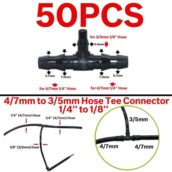 Planet Gates 100001834 KSL01-195-50PCS Greenhouse Drip Irrigation 4-way 3/5mm  Drip Arrow 2-way Transmitter Irrigation Watering System For Pot Garden Lawn 10set/20set