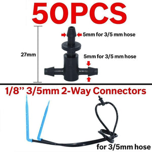 Planet Gates 100001834 KSL01-KIT030-50PCS Greenhouse Drip Irrigation 4-way 3/5mm  Drip Arrow 2-way Transmitter Irrigation Watering System For Pot Garden Lawn 10set/20set