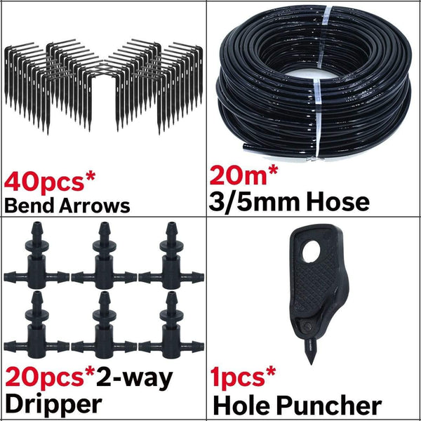 Planet Gates 100001834 KSL01-KIT176-2WAY Greenhouse Drip Irrigation 4-way 3/5mm  Drip Arrow 2-way Transmitter Irrigation Watering System For Pot Garden Lawn 10set/20set