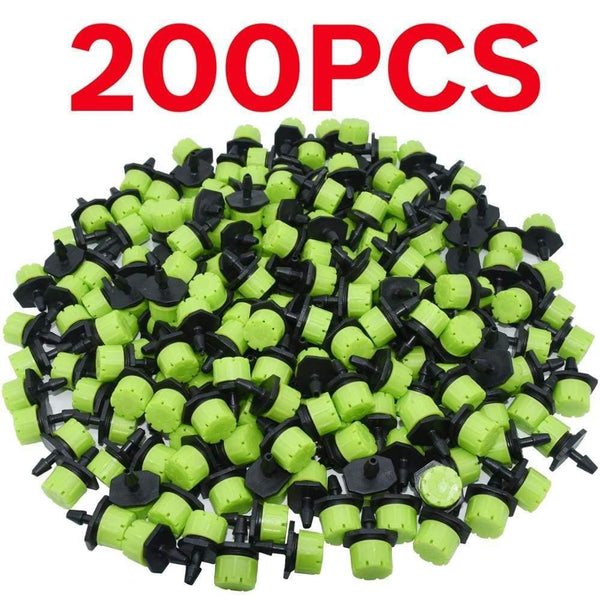 Planet Gates 100001834 KSL01-KIT187-200P 30-800X Garden 4/7MM Adjustable Micro Nozzle Drip Irrigation System 1/4'' Watering Sprinkler Anti-clogging Emitter Dripper