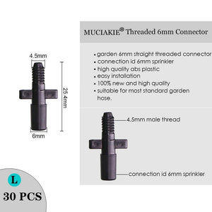 Planet Gates 100001834 L Sprinkler Irrigation 1/4 Inch Barb Tee Single Double Barb Barbed Water Pipe Connectors For 4/7mm Hose Garden Fitting