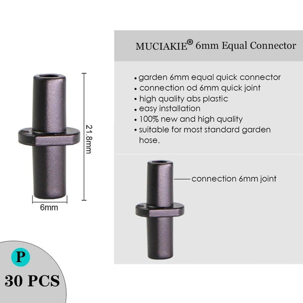 Planet Gates 100001834 P Sprinkler Irrigation 1/4 Inch Barb Tee Single Double Barb Barbed Water Pipe Connectors For 4/7mm Hose Garden Fitting